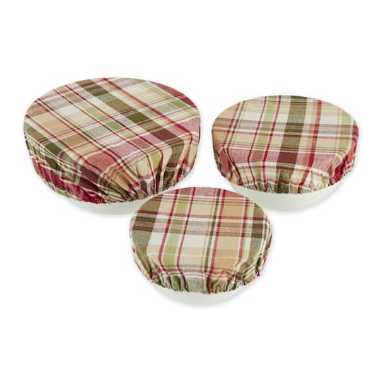 Give Thanks Plaid Woven Dish Cover Set